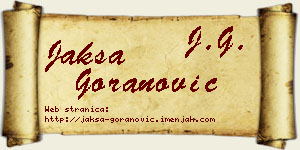 Jakša Goranović vizit kartica